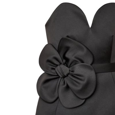 THE SATIN DAISY BELTED DRESS